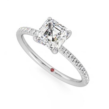 Dulcet asscher micro pave engagement ring