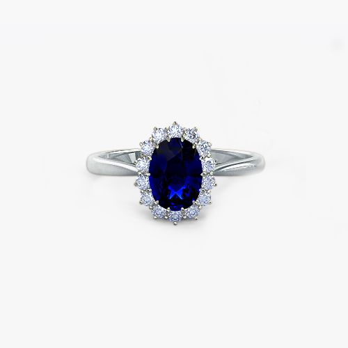 Bespoke blue sapphire engagement ring