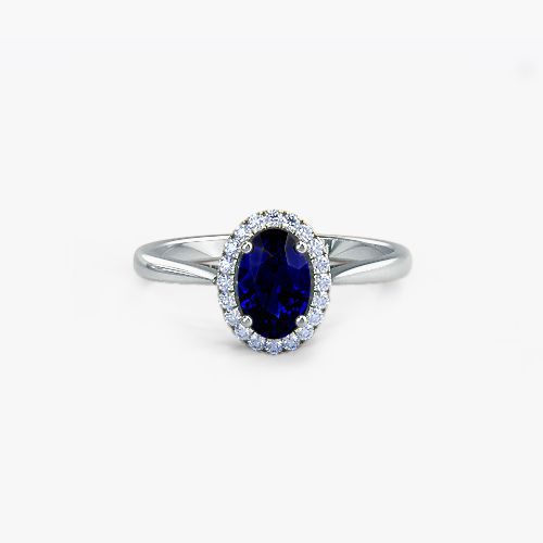 Modified collection blue sapphire engagement ring