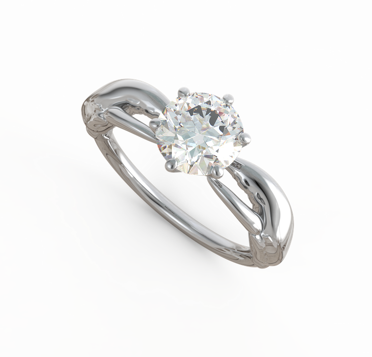 Lobster inspired engagement ring