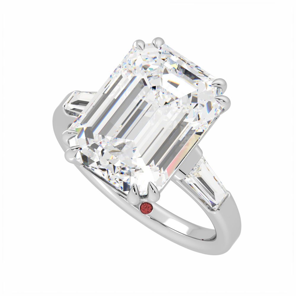 Emerald cut diamond platinum Jennifer Lopez engagement ring copy