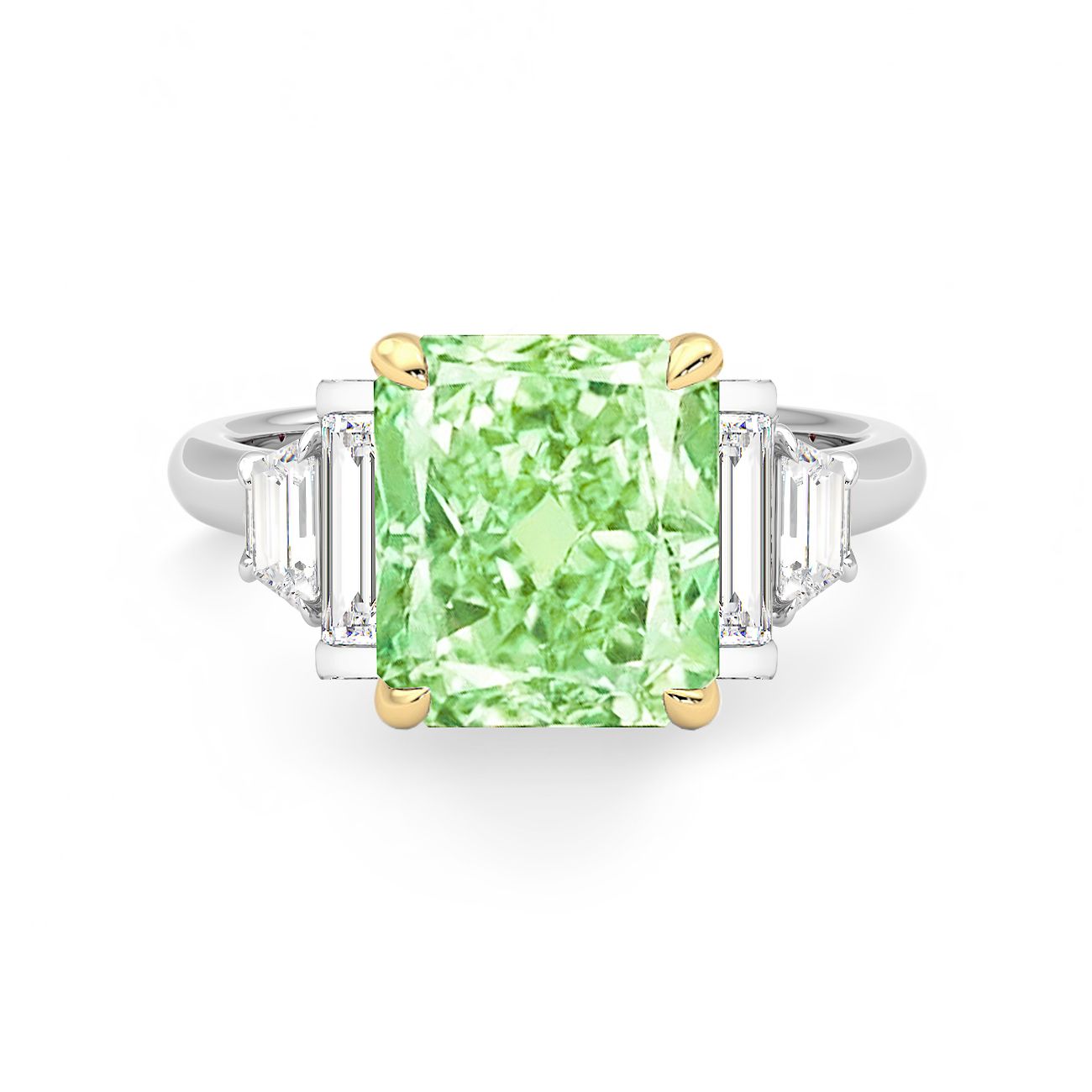 Jennifer Lopez green diamond five stone engagement ring copy