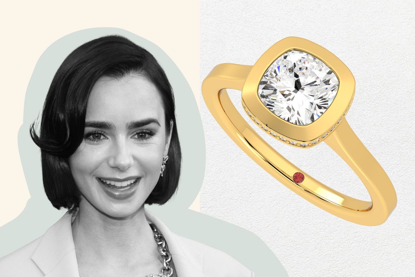 Lily Collins’ Rose Cut diamond Engagement Ring