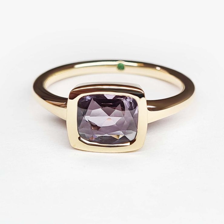 Lily Collins Engagement Ring Rose Cut Diamond Yellow Gold