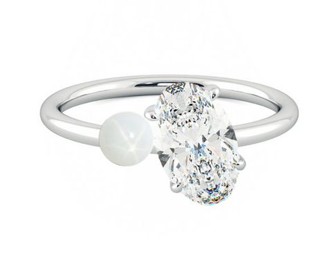 Ariana Grande engagement ring oval diamond pearl 2