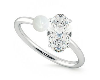 Ariana Grande engagement ring oval diamond pearl