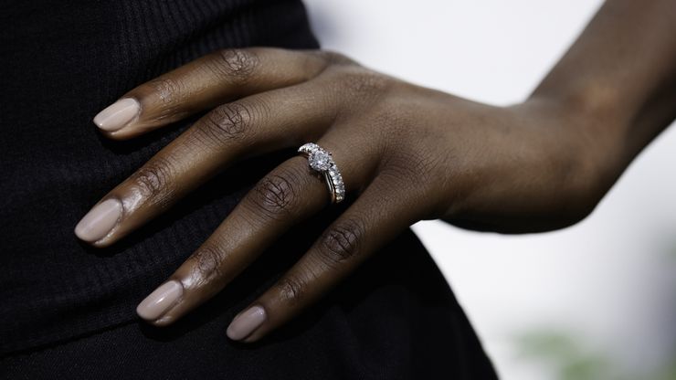 White metal engagement ring wedding ring