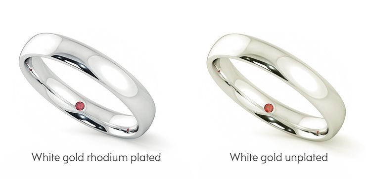 White gold rhodium plating vs unplated