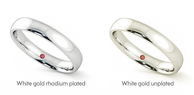 White gold rhodium plating vs unplated