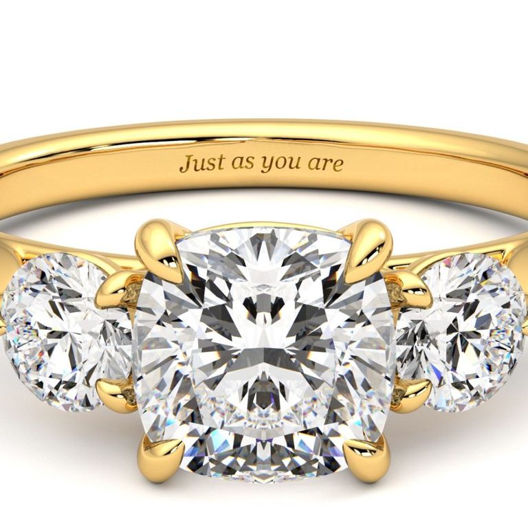 Diamond engagement ring with quote from bridget jones' diary