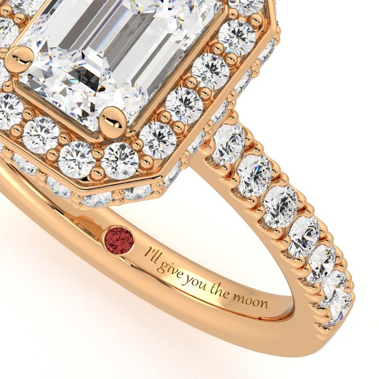 Diamond engagement ring with quote from it's a wonderful life
