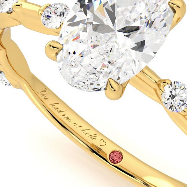 Diamond engagement ring with quote from jerry mcguire