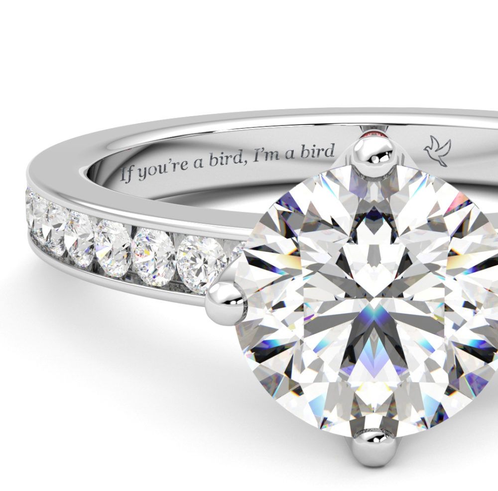 Engagement ring with qutpe engraved from the notebook