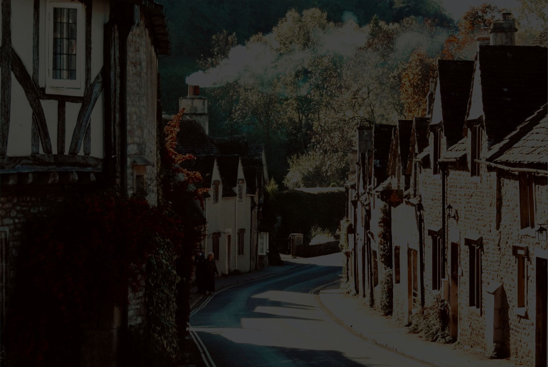 English countryside village town banner