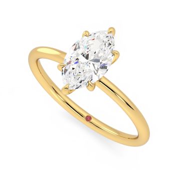 Demure marquise solitaire engagement ring