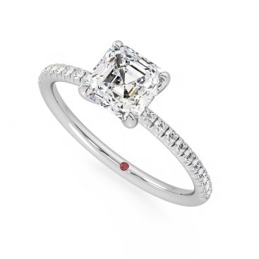 Dulcet Asscher micro pave engagement ring