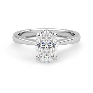 Elysium oval tapered solitaire engagement ring