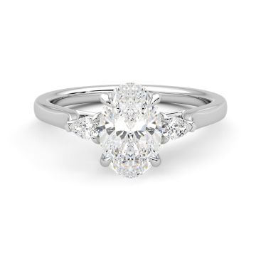 Oval diamond trilogy engagement ring Faith