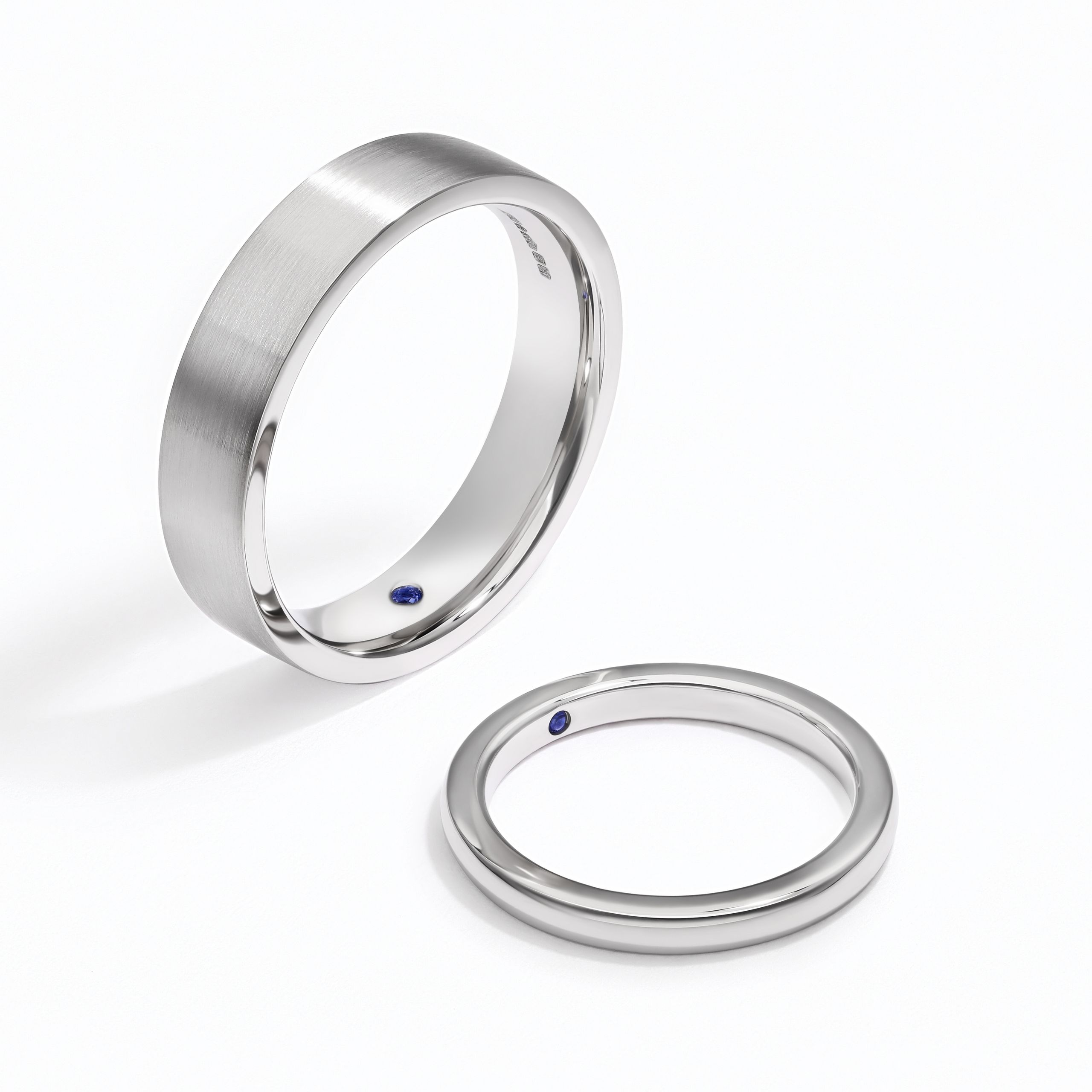 Matching Couples Polished Wedding Ring Set