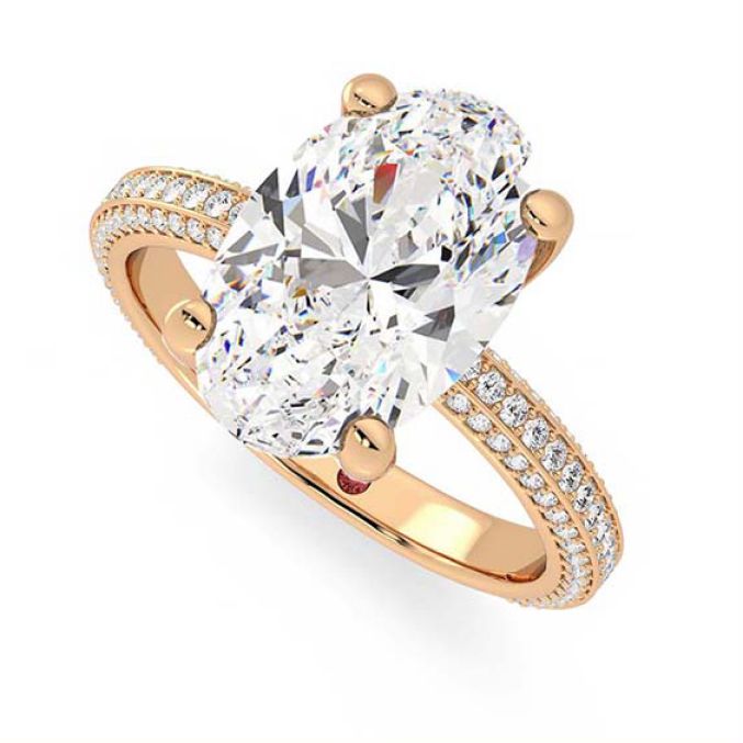 Blake Lively rose gold oval engagement ring front view