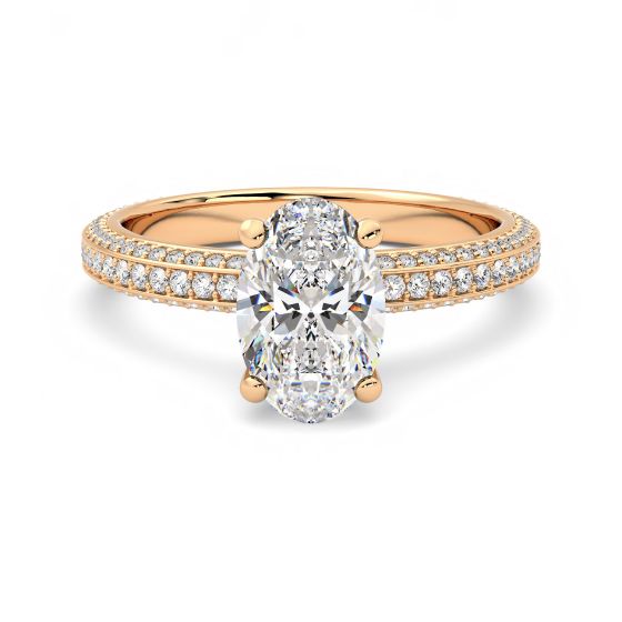halcyon oval rose gold flat