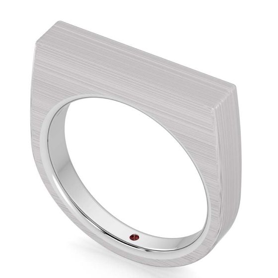 Kirsten Stewart engagement ring brushed platinum minimal band