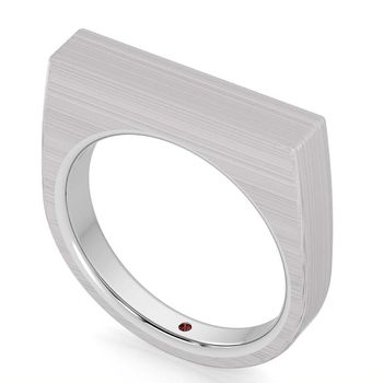 Kirsten Stewart engagement ring brushed platinum minimal band