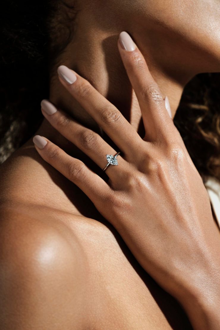 Marquise diamond engagement ring