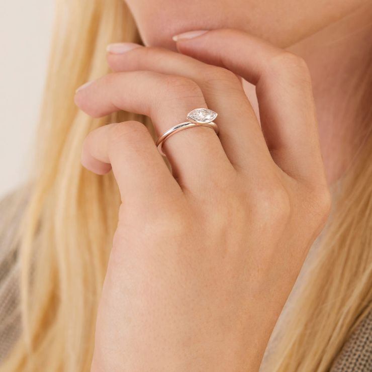 Marquise purity platinum bezel solitaire marquise diamond engagement ring