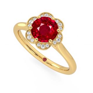 Round ruby Katy Perry inspired ring fleur gold yellow round ring