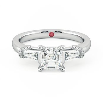 Carrie aiden asscher cut trilogy engagement ring satc 1