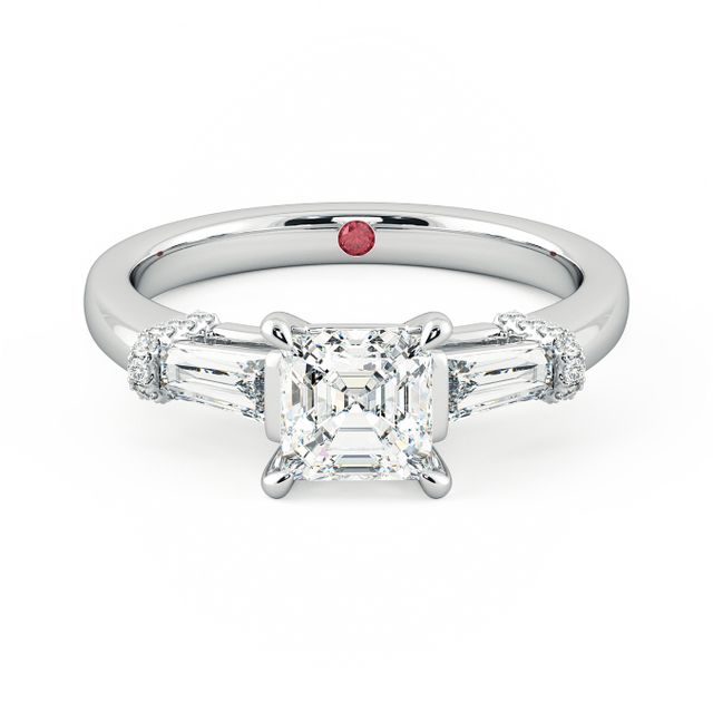Carrie aiden asscher cut trilogy engagement ring satc 1