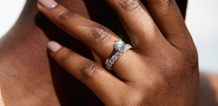 Eve engagement ring- platinum with matching wedding ring