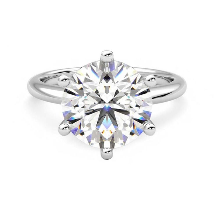 Britney Spearss sparkling round diamond engagement ring front view