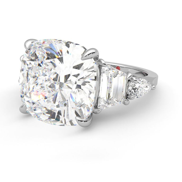 Ciara cushion cut engagement ring platinum