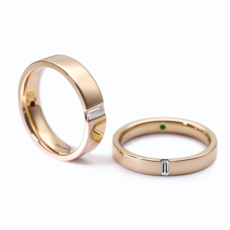 Bay bayberry yg all diamond matching wedding ring diamond baguette