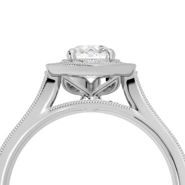 Talisman milgrain bridge engagement ring