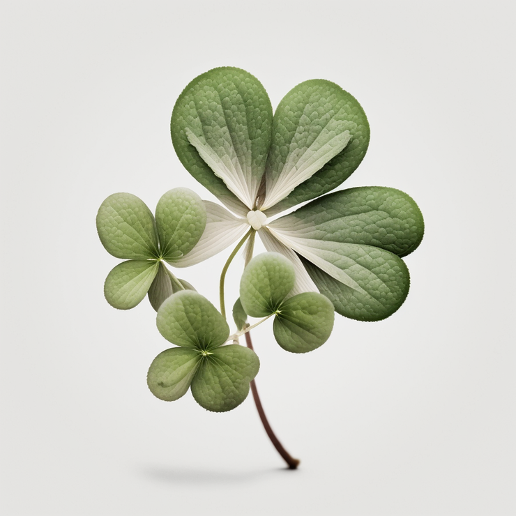Kate white background photography irish clover