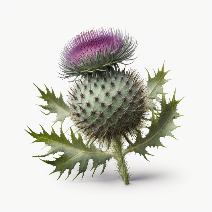Kate white background photography scottish thistle