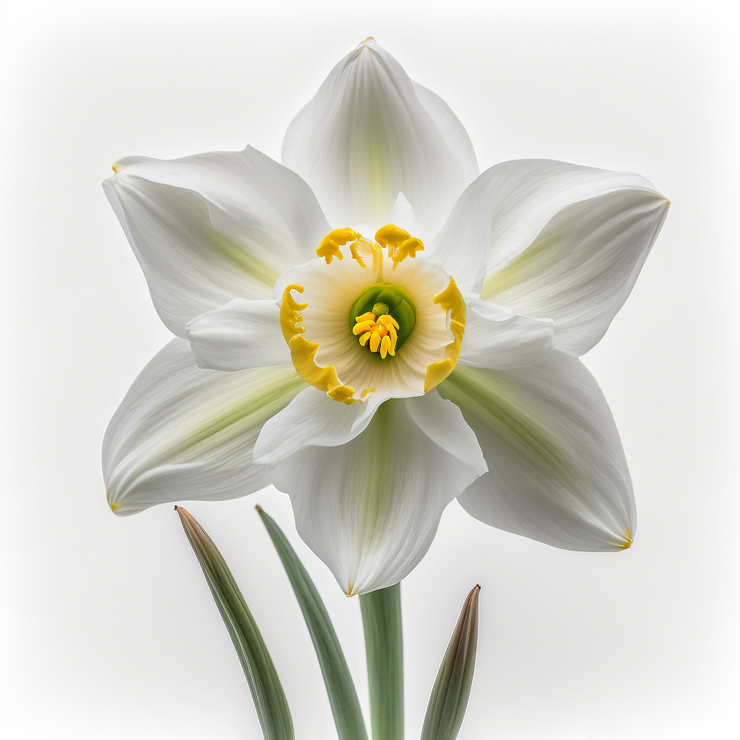 Kate white background photography welsh daffodil