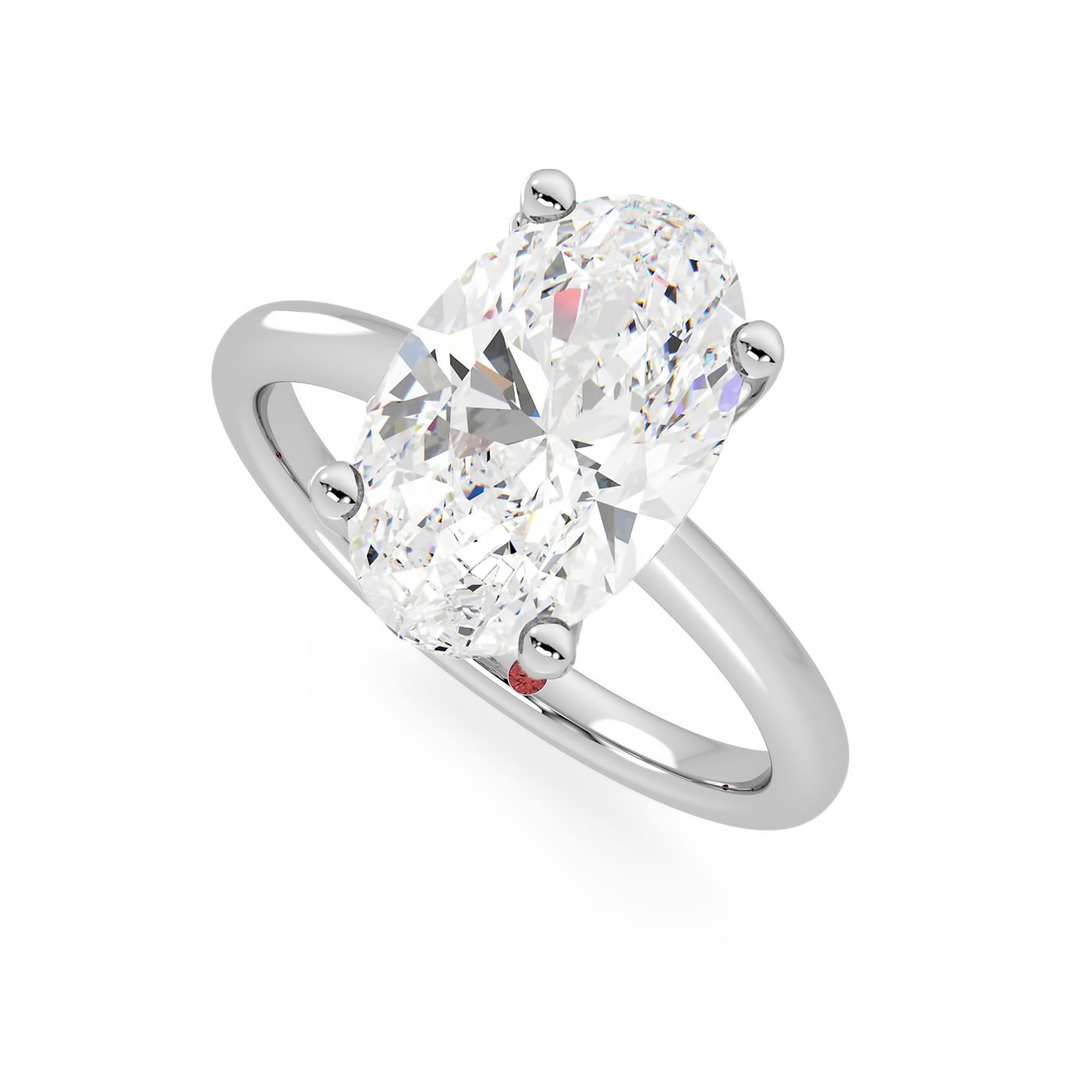 Oval cut diamond solitaire engagement rings