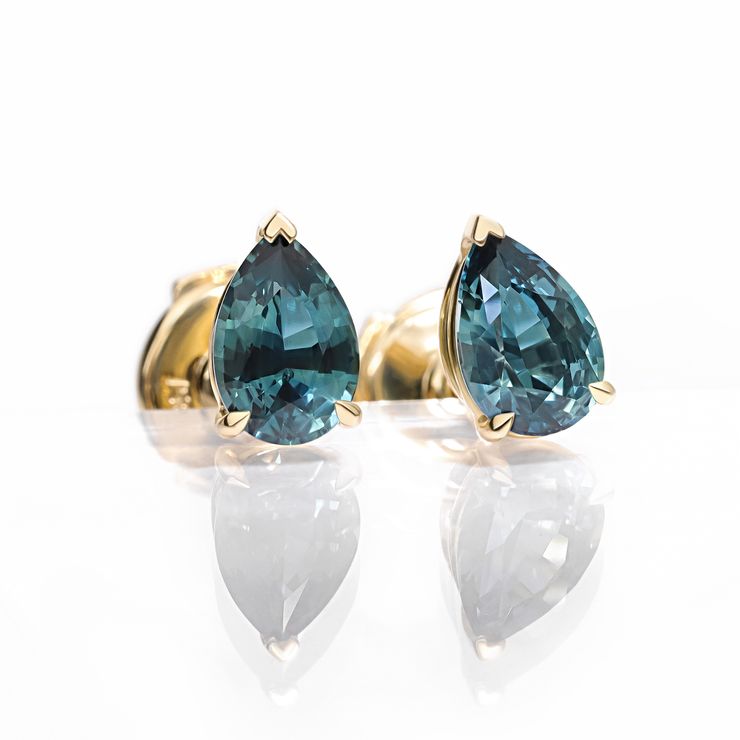 Pear Blue Teal Earrings sq