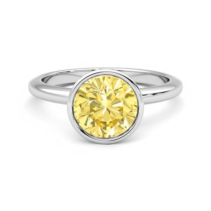 Purity white round sapphire yellow medium eye clean