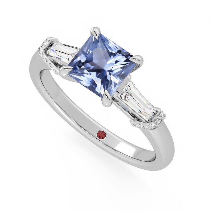 Blue sapphire utopia platinum princess ring