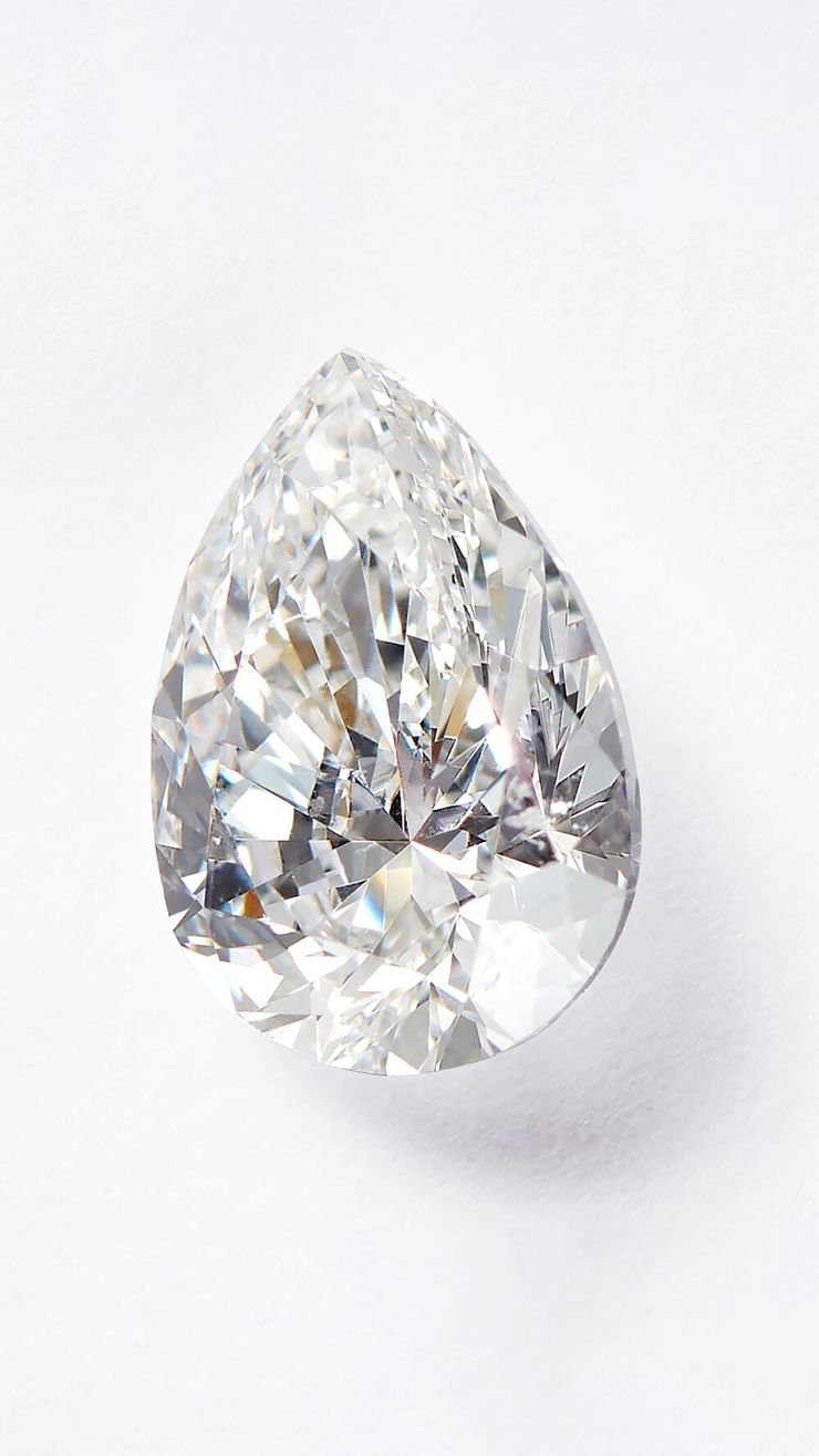 Pear cut diamond close up