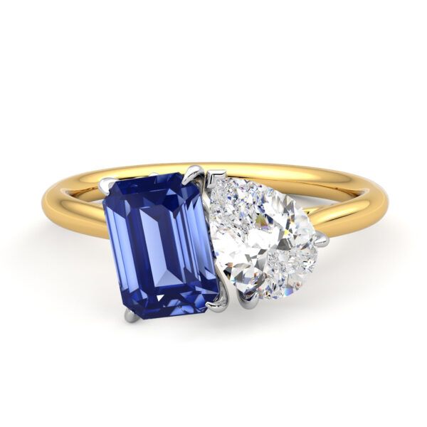 Turelle blue sapphire diamondmixed metal