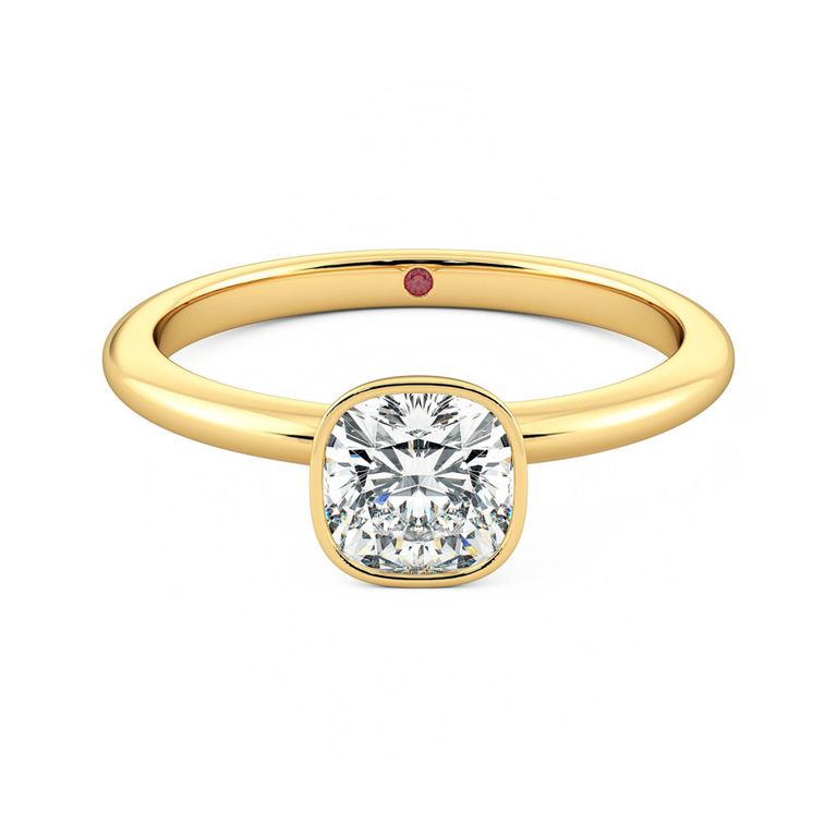 Bezel Solitaires Cushion Yellow