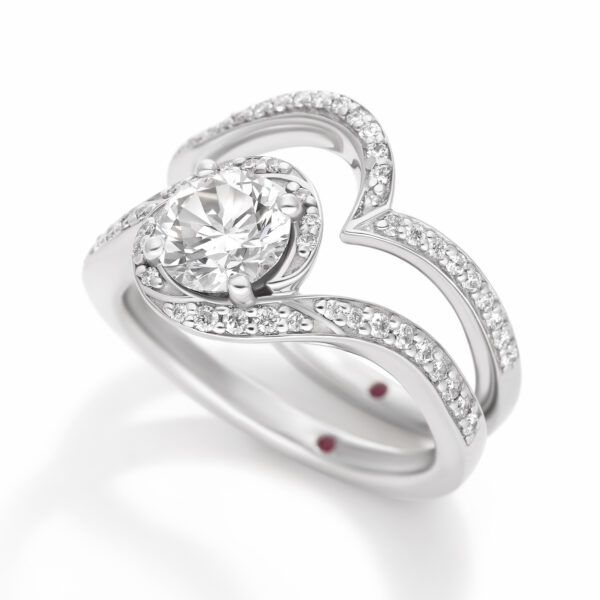 Fitted curved wedding ring to match engagement ring