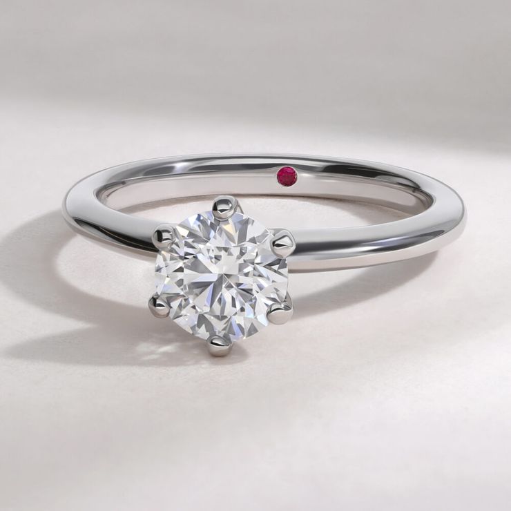 Grace solitaire six claw platinum