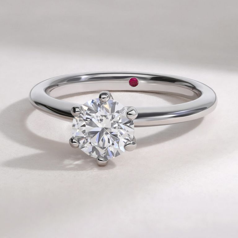 Grace solitaire six claw platinum